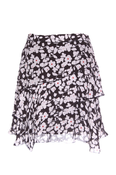 DEREK LAM 1O CROSBY - Floral silk blend ruffle mini skirt! 12