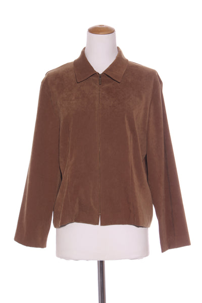 BRIGGS - Vintage faux suede jacket - Ochre! 14-16