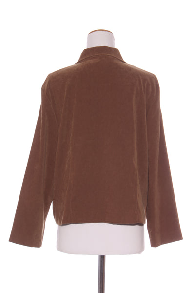 BRIGGS - Vintage faux suede jacket - Ochre! 14-16