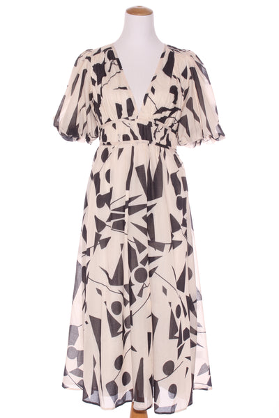 PASSION FUSION (BN) Geo midi dress - Black/cream! 10