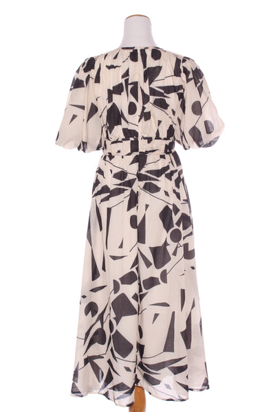 PASSION FUSION (BN) Geo midi dress - Black/cream! 10