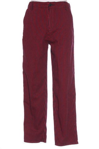 LEON & HARPER - Red + navy pinstripe cotton drill pant! 8-10