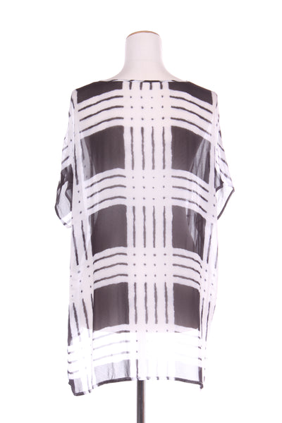 OBI (NZ) Grid print step hem viscose tee! 14-16