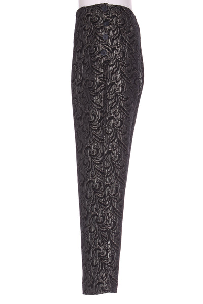 WALLIS (NZ) Vintage metallic brocade pant - Silver! 8-10
