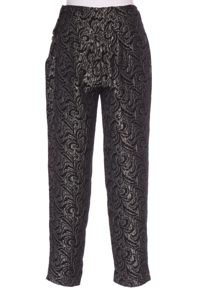 WALLIS (NZ) Vintage metallic brocade pant - Silver! 8-10