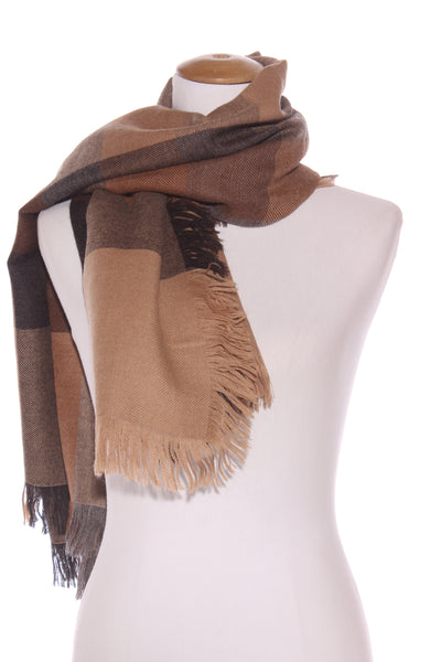 CLISA (PE) Alpaca blanket check XL square scarf!