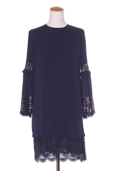 MICHAEL KORS - Navy lace detail bell sleeve dress! 10