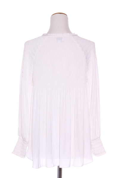WITCHERY - Shirred white satin blouse! 8-10