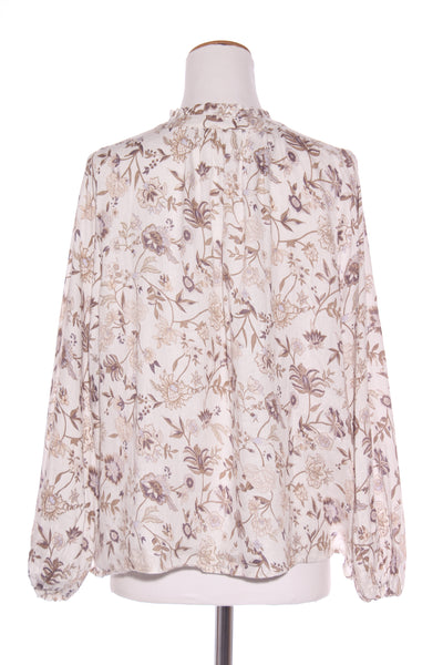 MAX - Brown + lilac floral linen button up blouse! 12