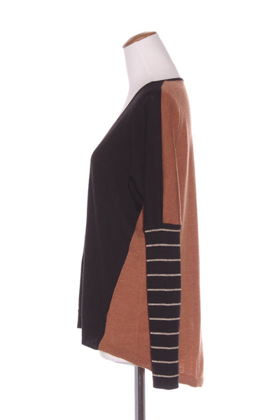 AUGUSTINE - Merino jumper - Black/tan/gold stripe! 12