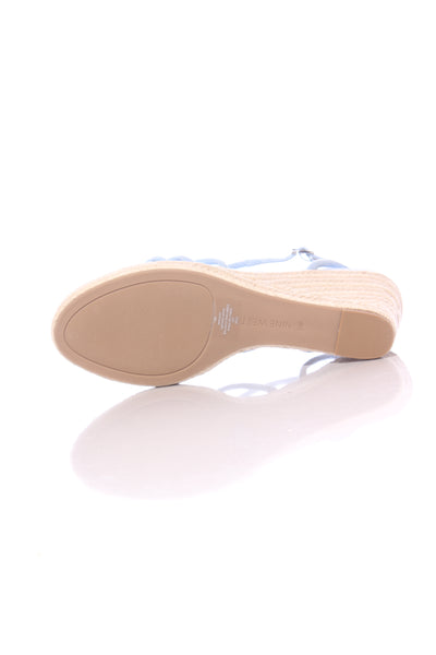 NINE WEST (LN) Cornflower blue leather Javi wedge! 9