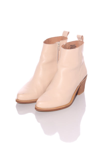 MI PIACI - Leather ankle boot - Beige! 38