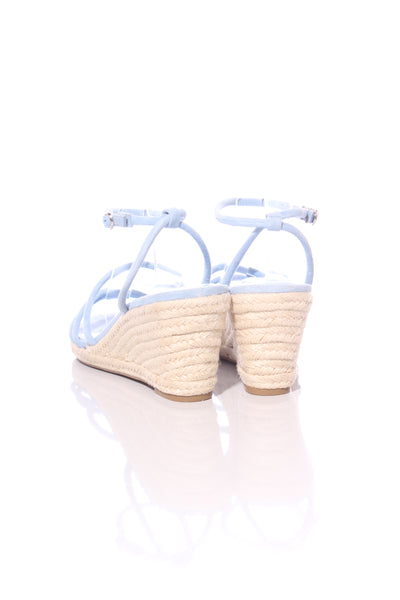 NINE WEST (LN) Cornflower blue leather Javi wedge! 9
