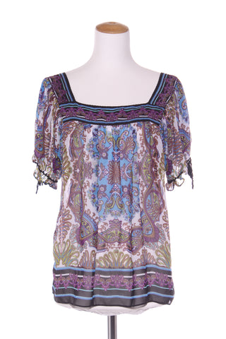 NICOLE MILLER - Square neck paisley print top! 14