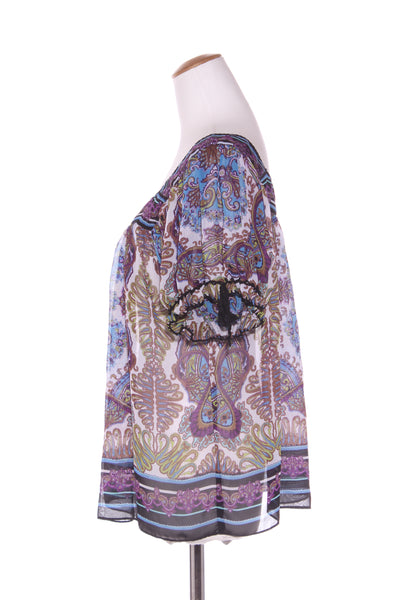 NICOLE MILLER - Square neck paisley print top! 14