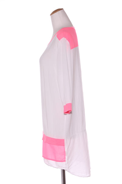 CHARLO - Fluro pink trim rayon tunic! 8