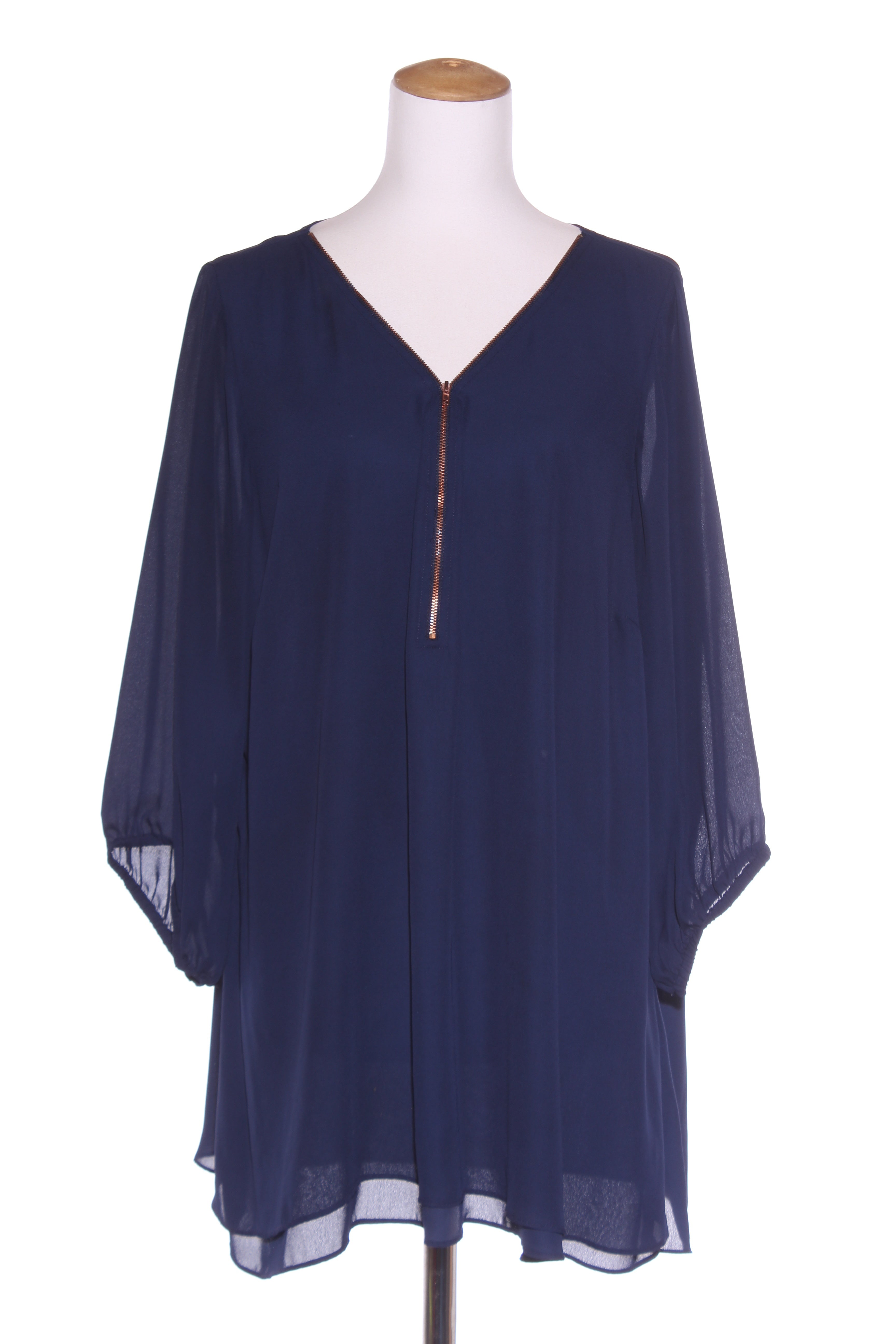 CITY CHIC Billow sleeve top Navy 22