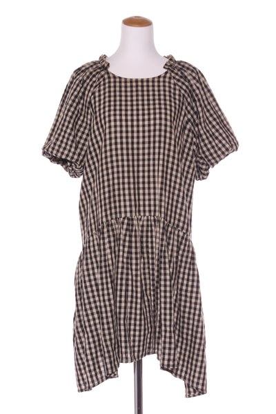 MOOCHI (NZ) Linen blend gingham Esteem dress! 12