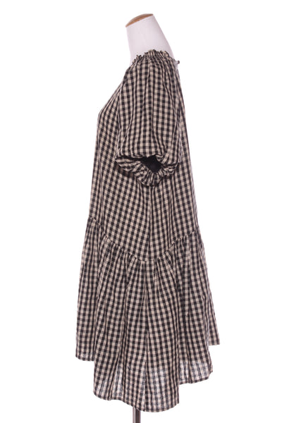 MOOCHI (NZ) Linen blend gingham Esteem dress! 12