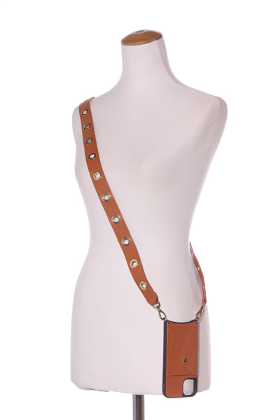 BANDOLIER (LN) iPhone 11 leather case with strap!