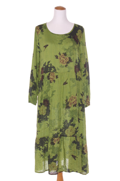 TWIN LAKES - Long sleeve green floral dress! 16