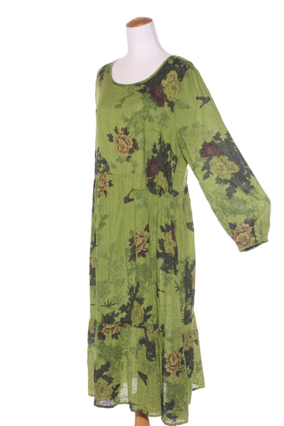 TWIN LAKES - Long sleeve green floral dress! 16