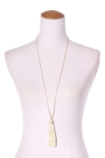 Cream tassel necklace!