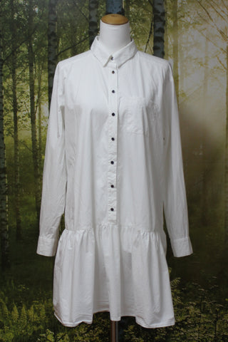 CUE (AU) White cotton shirt dress! 12