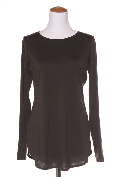 MOOCHI (LN) NZ "Merino crew skin" top -Khaki! 12