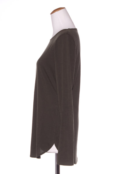 MOOCHI (LN) NZ "Merino crew skin" top -Khaki! 12
