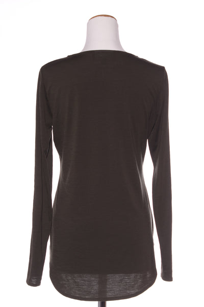 MOOCHI (LN) NZ "Merino crew skin" top -Khaki! 12