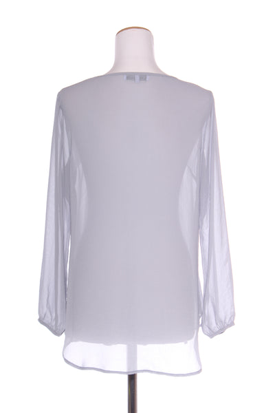 HARRÏE & SAM (NZ) Dusty blue/grey chiffon top! 12
