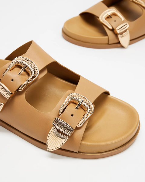 SOL SANA "Amalfi" tan leather sandal! 39