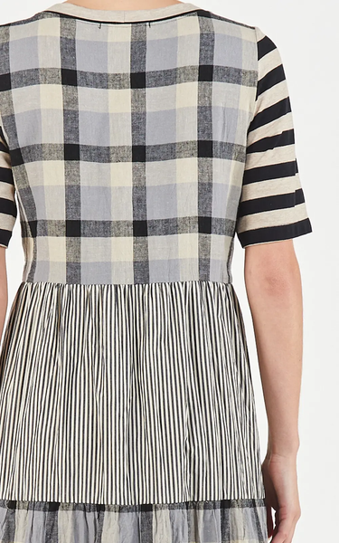 OBI "Monochrome tier" check stripe dress! 12