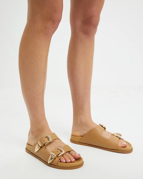 SOL SANA "Amalfi" tan leather sandal! 39