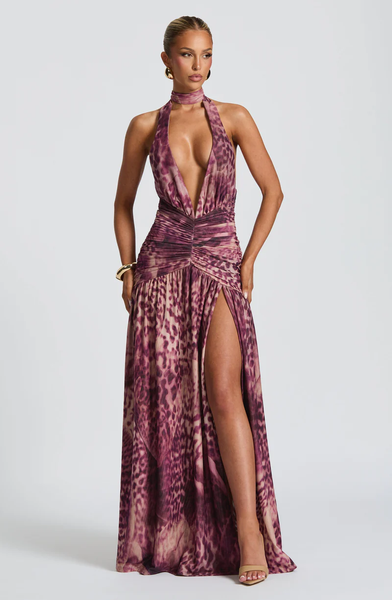 BABYBOO (LN) "Melania - Magenta Orchid Print" maxi dress! 16