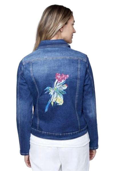 CLAIRE DESJARDINS - Painted floral print denim jacket! 12