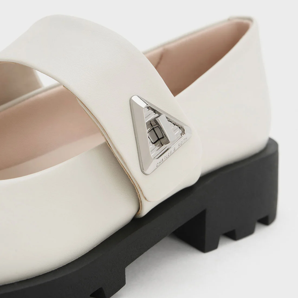 CHARLES & KEITH (LN) "Trice Metallic Accent Mary Janes"! 37