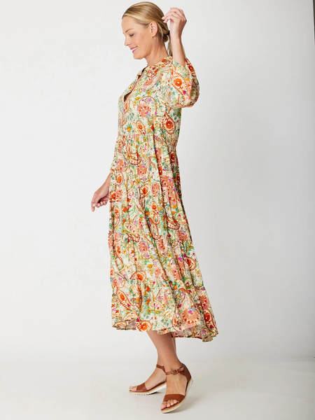 CORDELIA ST "Kiara" tiered rayon midi dress! 16
