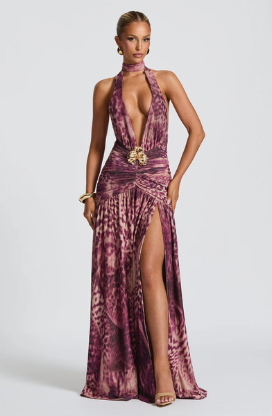 BABYBOO (LN) "Melania - Magenta Orchid Print" maxi dress! 16