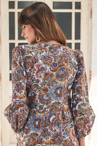 BLUE ILLUSION "Perfect paisley" cotton midi dress! 14