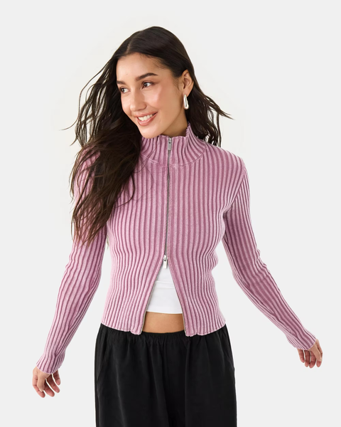 NO BRAND - Rib knit zip up jumper! 14