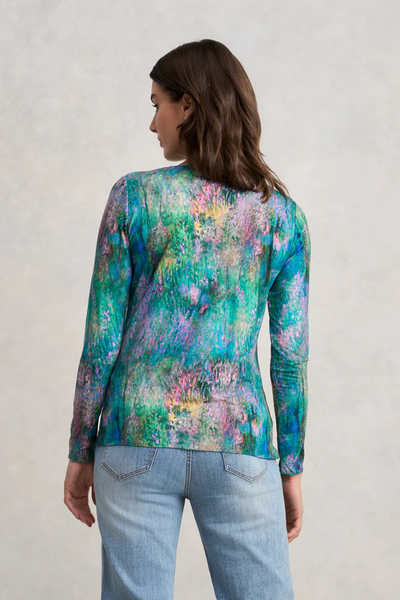 BLUE ILLUSION (LN) "Abstract monet" L/S crew neck top! 12