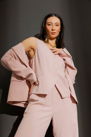 MOTTO - Pink arch tailored vest! 12