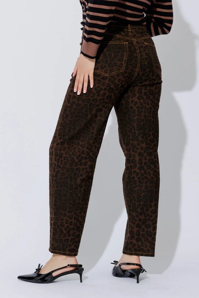 MOTTO - Brown animal print barrel jeans! 12