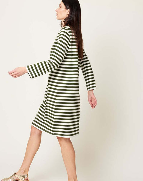 KOWTOW - Breton dress - Deep green stripe! 18
