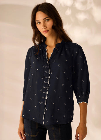 LANIA (LN) "Melody" embroidered ramie shirt! 14