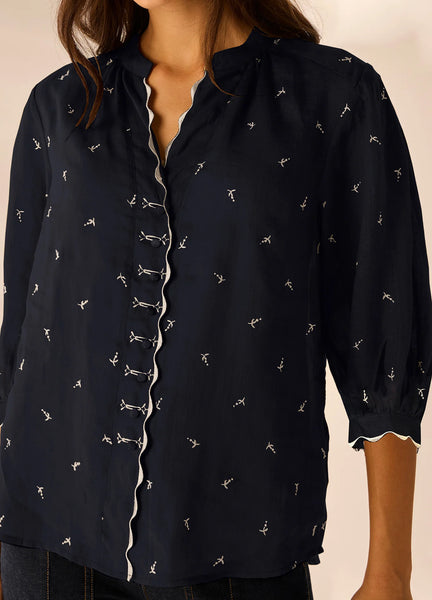 LANIA (LN) "Melody" embroidered ramie shirt! 14