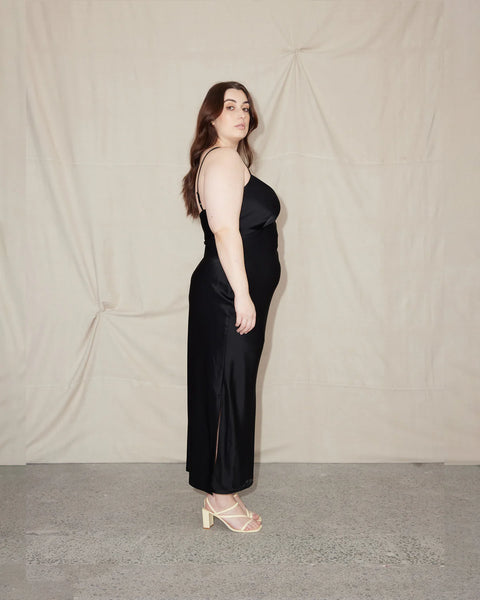 LIAM (LN) Wierdly bias cut satin slip dress! 10
