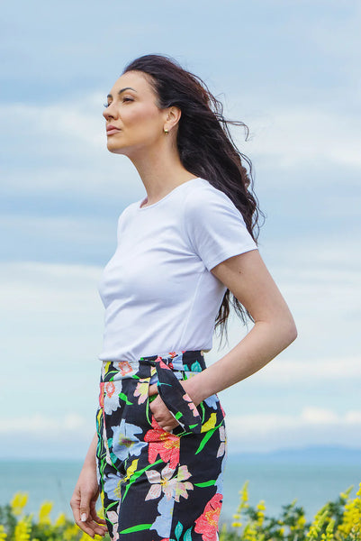 LOVE & GLORY (BN) NZ - Paloma linen pant -  Black floral! 12